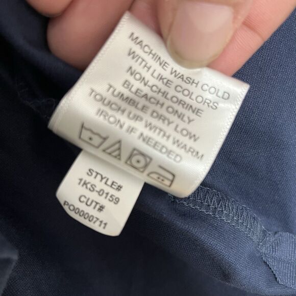 Mizzen+Main Polo Mens Medium Trim Fit Navy Blue L/S Pullover Shirt Performance - Picture 8 of 11